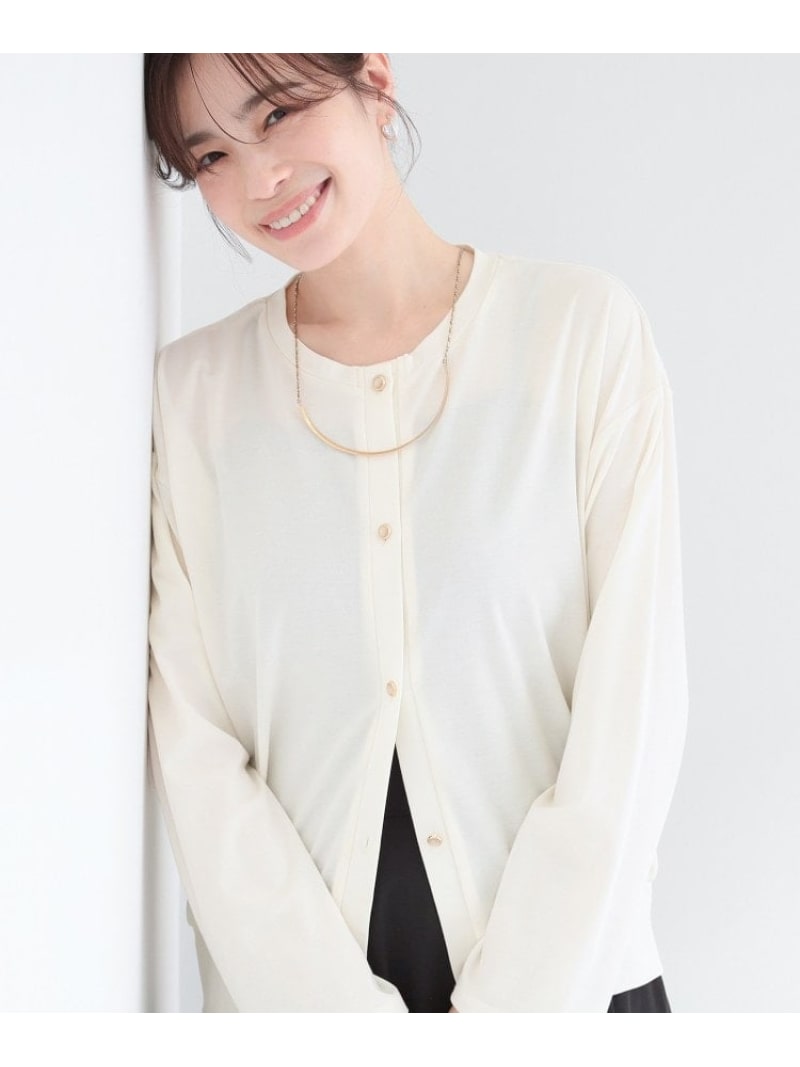 乐天商城 - 【SALE／10%OFF】【ひんやり/UV/S-LL】着ごこちなめらか カノコ編みカーディガン SHOO・LA・RUE シューラルー トップス カーディガン ホワイト ブルー ブラウン ブラック【RBA_E】[Rakuten Fashion]
