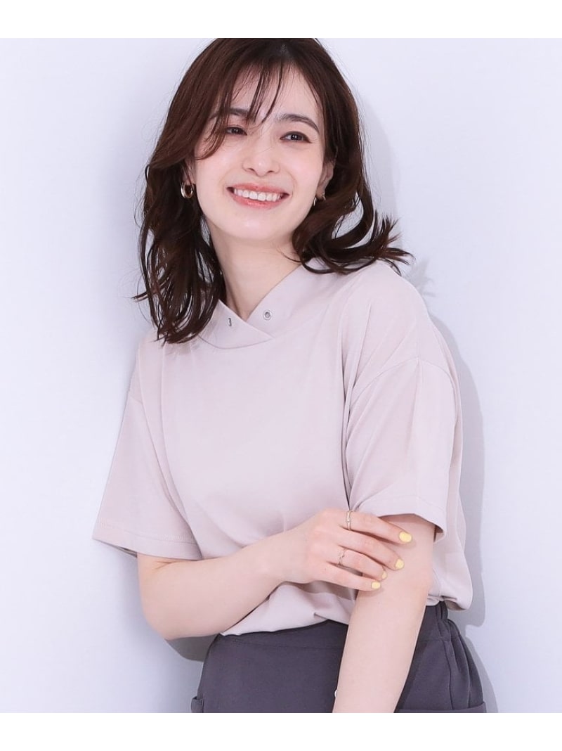【SALE／50%OFF】【高レビュー/ひんやり/UV】アウトスタイルもサマになる さらさら抜け襟Tシャツ SHOO・LA・RUE シューラルー トップス カットソー・Tシャツ ピンク ブルー ベージュ グレー【RBA_E】[Rakuten Fashion] shoolarue-10003099 SHOO・LA・RUE サンプル画像2