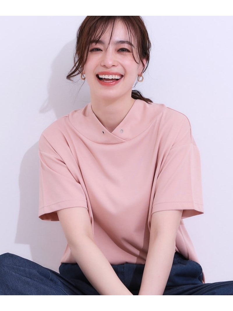 【SALE／50%OFF】【高レビュー/ひんやり/UV】アウトスタイルもサマになる さらさら抜け襟Tシャツ SHOO・LA・RUE シューラルー トップス カットソー・Tシャツ ピンク ブルー ベージュ グレー【RBA_E】[Rakuten Fashion] shoolarue-10003099 SHOO・LA・RUE サンプル画像3