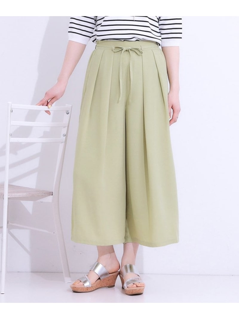 【SALE／45%OFF】【セットアップ可】裏地ひんやり麻調スカーチョ SHOO・LA・RUE シューラルー パンツ その他のパンツ ベージュ ネイビー【RBA_E】[Rakuten Fashion]のサムネイル