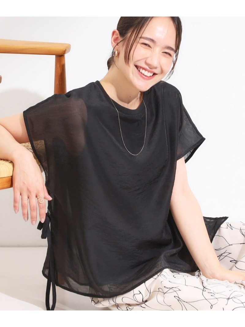 樂天商城 - 【SALE／50%OFF】【洗える/S-LL】上品なシアー感 レイヤード風トップス SHOO・LA・RUE シューラルー トップス シャツ・ブラウス グリーン ブラック グレー【RBA_E】[Rakuten Fashion]