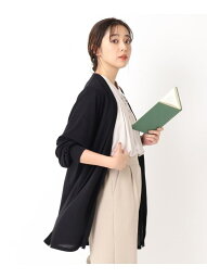 【SALE／20%OFF】【体型カバー/オンにもオフにも】 8分袖トッパーカーディガン SHOO・LA・RUE シューラルー トップス カーディガン ブラック グリーン ベージュ【RBA_E】[Rakuten Fashion]