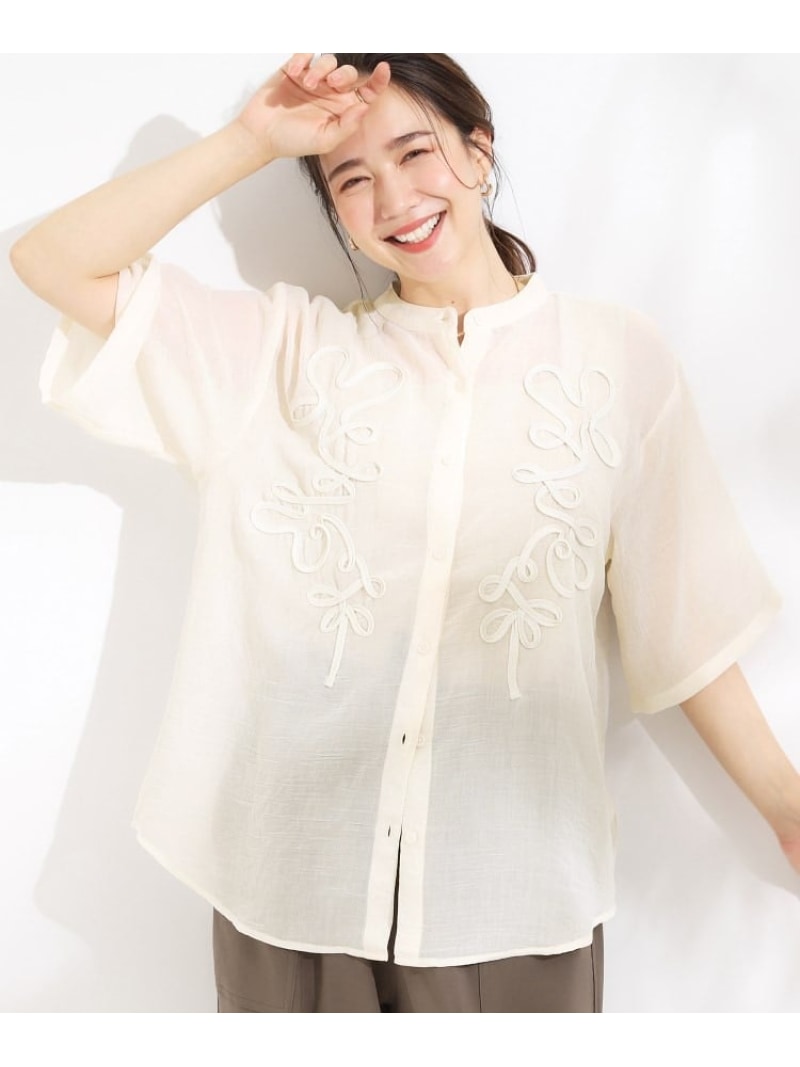 乐天商城 - 【SALE／50%OFF】【S-LL】一枚で着映え コード刺繍シャツ SHOO・LA・RUE シューラルー トップス シャツ・ブラウス ブラック ホワイト【RBA_E】[Rakuten Fashion]