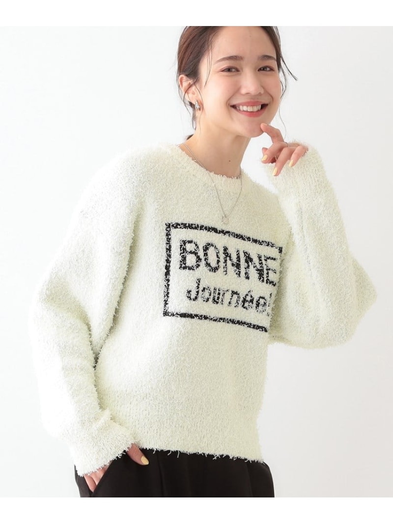 樂天商城 - 【SALE／50%OFF】ゆるっと抜け感 カールヤーンロゴニット SHOO・LA・RUE シューラルー トップス ニット イエロー ホワイト ブラック【RBA_E】[Rakuten Fashion]