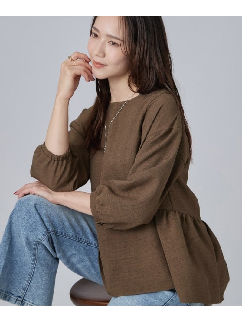 ayane ペプラム7分袖シャツ 楽天市場】ペプラムブラウス 7分袖の通販