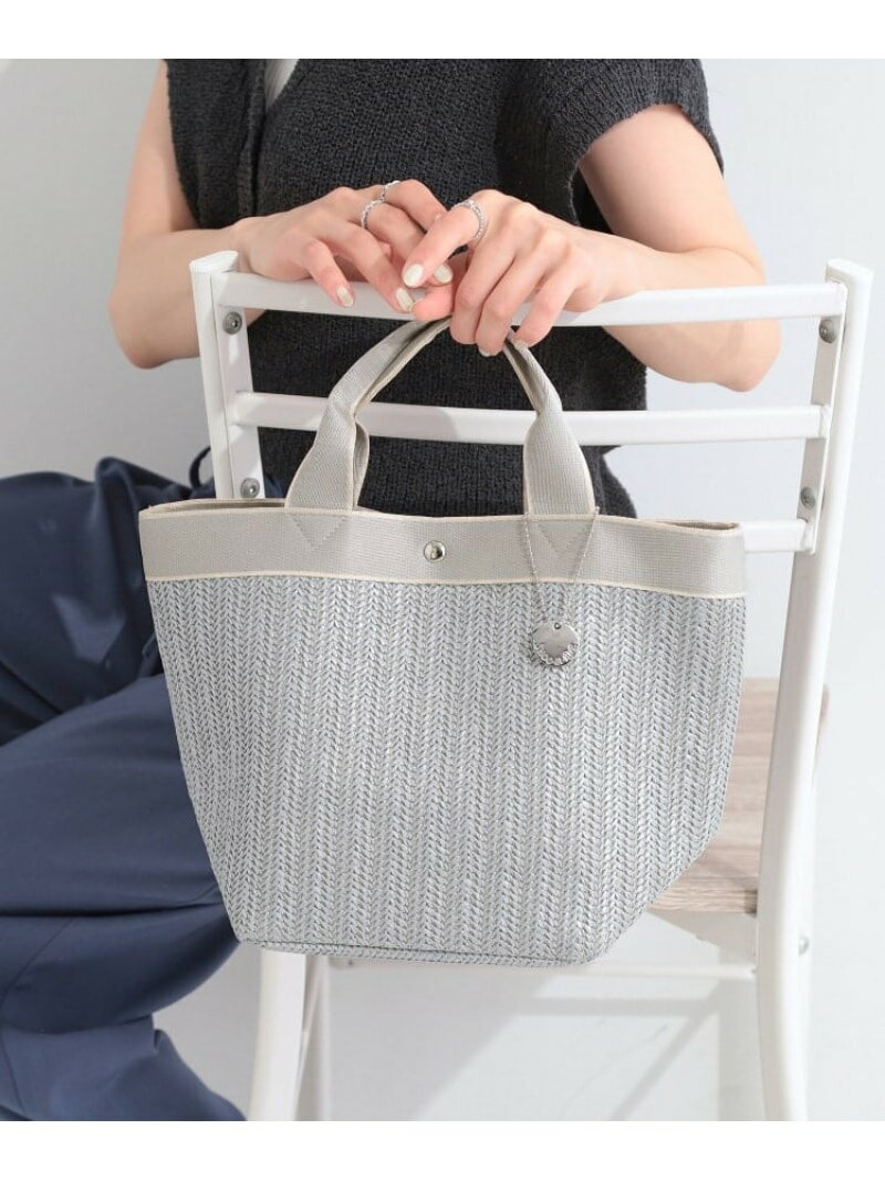 Rakuten - 雑材シートランチトートバッグ SHOO・LA・RUE シューラルー バッグ トートバッグ ネイビー グレー[Rakuten Fashion]