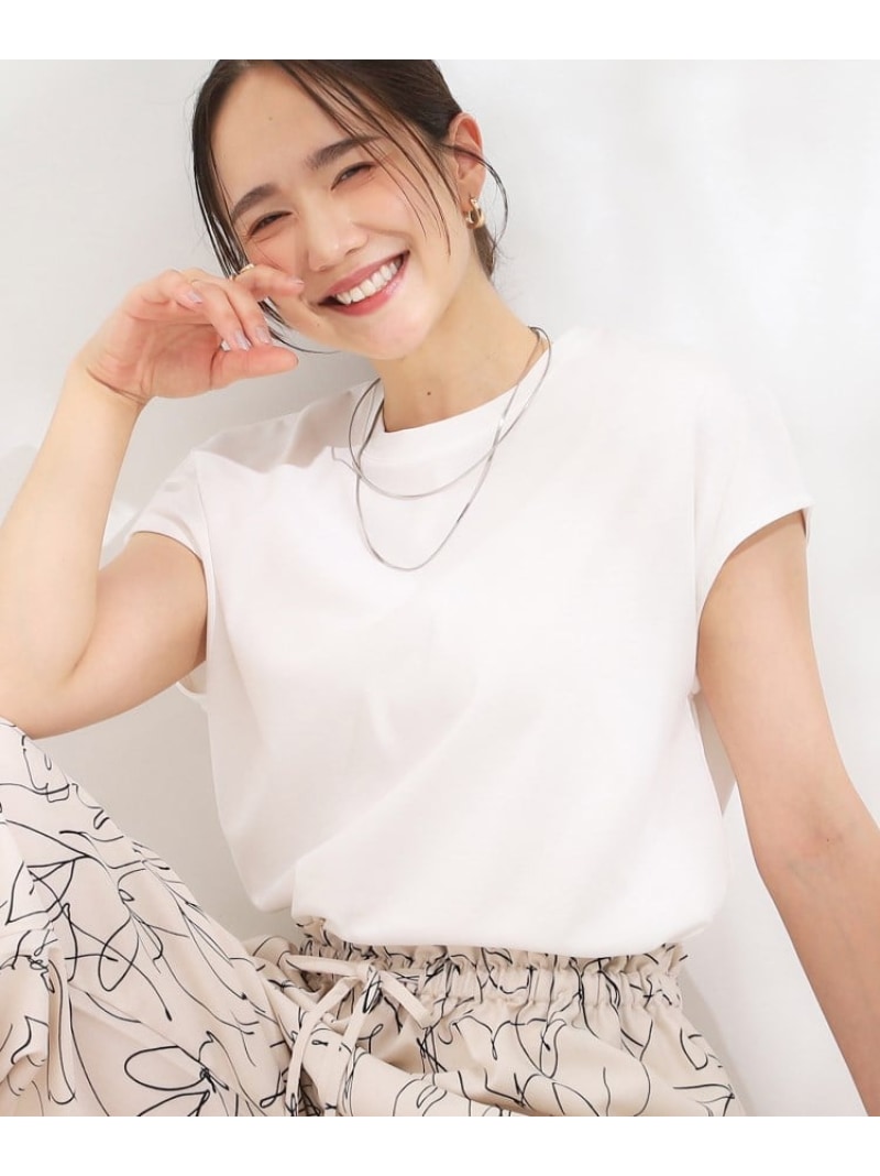 乐天商城 - 【SALE／50%OFF】【S-LL/汗ジミ軽減/ひんやり/UV】インせず着られる フレンチスリーブTシャツ SHOO・LA・RUE シューラルー トップス カットソー・Tシャツ ブルー グレー ホワイト【RBA_E】[Rakuten Fashion]