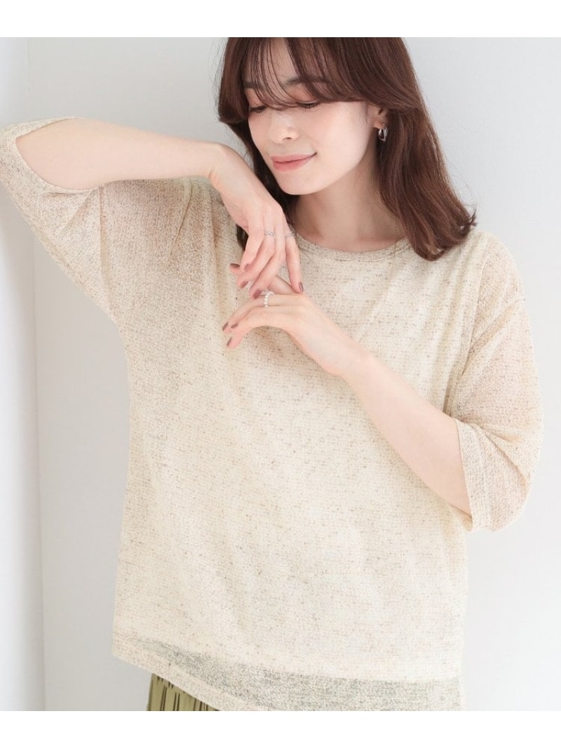 Linen, Hemp - 【2点セット】メランジシアートップス*タンクトップセット SHOO・LA・RUE シューラルー トップス アンサンブル ホワイト オレンジ ブラック[Rakuten Fashion]