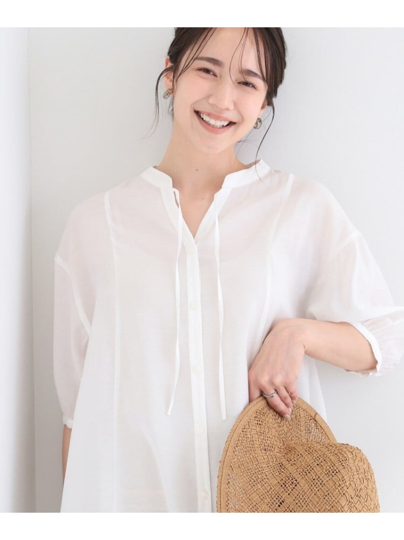 乐天商城 - 【S-LL】インせず着られる 切替フレアブラウス SHOO・LA・RUE シューラルー トップス シャツ・ブラウス ブラック ホワイト[Rakuten Fashion]