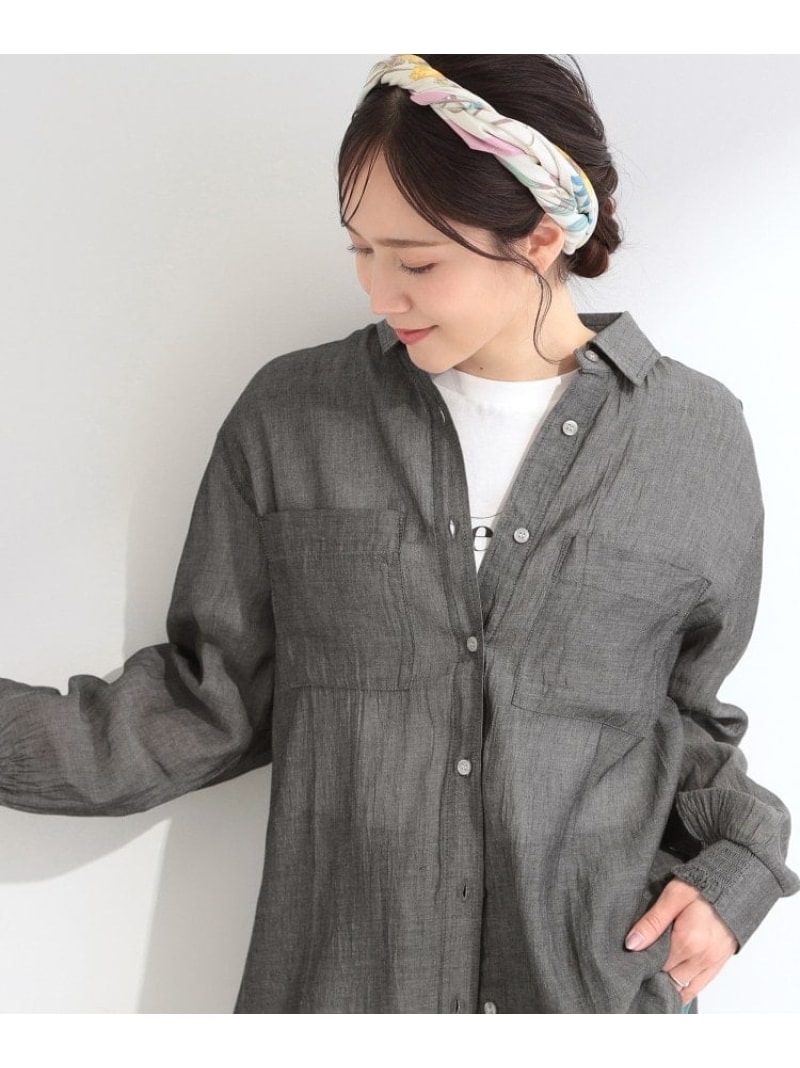 乐天商城 - 【SALE／10%OFF】【綿100%/UV/S-LL/体型カバー】優しく透ける 柔らかシアーデニムシャツ SHOO・LA・RUE シューラルー トップス シャツ・ブラウス ネイビー ブラック ブルー【RBA_E】[Rakuten Fashion]