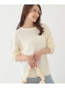 【SALE/40%OFF】【洗える/S-LL】ワッフル編みドロップショルダーニット SHOO・LA・RUE シューラルー トップス ニット ホワイト グリーン【...