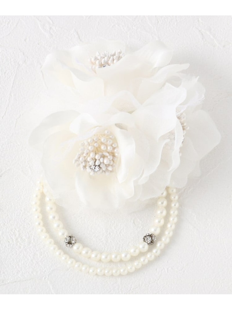 【入卒/セレモニー】ゴージャスコサージュ SHOO・LA・RUE シューラルー アクセサリー・腕時計 ブローチ・コサージュ・バッジ ホワイト ベージュ ピンク ネイビー[Rakuten Fashion]