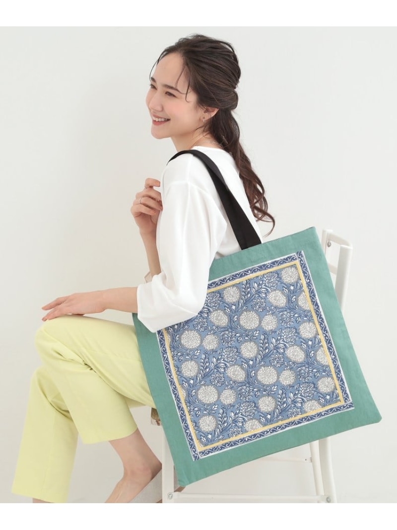Rakuten - 【SALE／10%OFF】【インド製】スクエアファスナートートバッグ SHOO・LA・RUE シューラルー バッグ トートバッグ パープル グリーン ネイビー【RBA_E】[Rakuten Fashion]