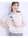 【SALE/10%OFF】【二の腕カバー】さりげないラメが上品見え リブドルマンニット SHOO・LA・RUE シューラルー トップス ニット グリーン シルバ...