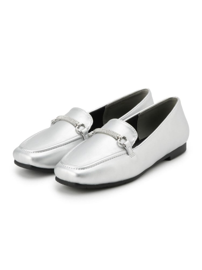 樂天商城 - 【SALE／15%OFF】【消臭】キラキラ ビットローファー SHOO・LA・RUE シューラルー シューズ・靴 パンプス シルバー ブラック【RBA_E】【送料無料】[Rakuten Fashion]