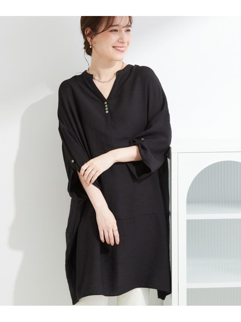 Rakuten - 【ひんやり/S-LL/洗濯機可】体型カバーにも スラブコクーンチュニック SHOO・LA・RUE シューラルー ワンピース・ドレス その他のワンピース・ドレス ブラック ブルー イエロー【先行予約】*[Rakuten Fashion]