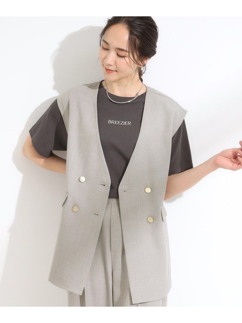 【SALE／60%OFF】【S-LL/セットアップ可/洗濯後しわになりにくい】ダブルベスト SHOO・LA・RUE シュー..