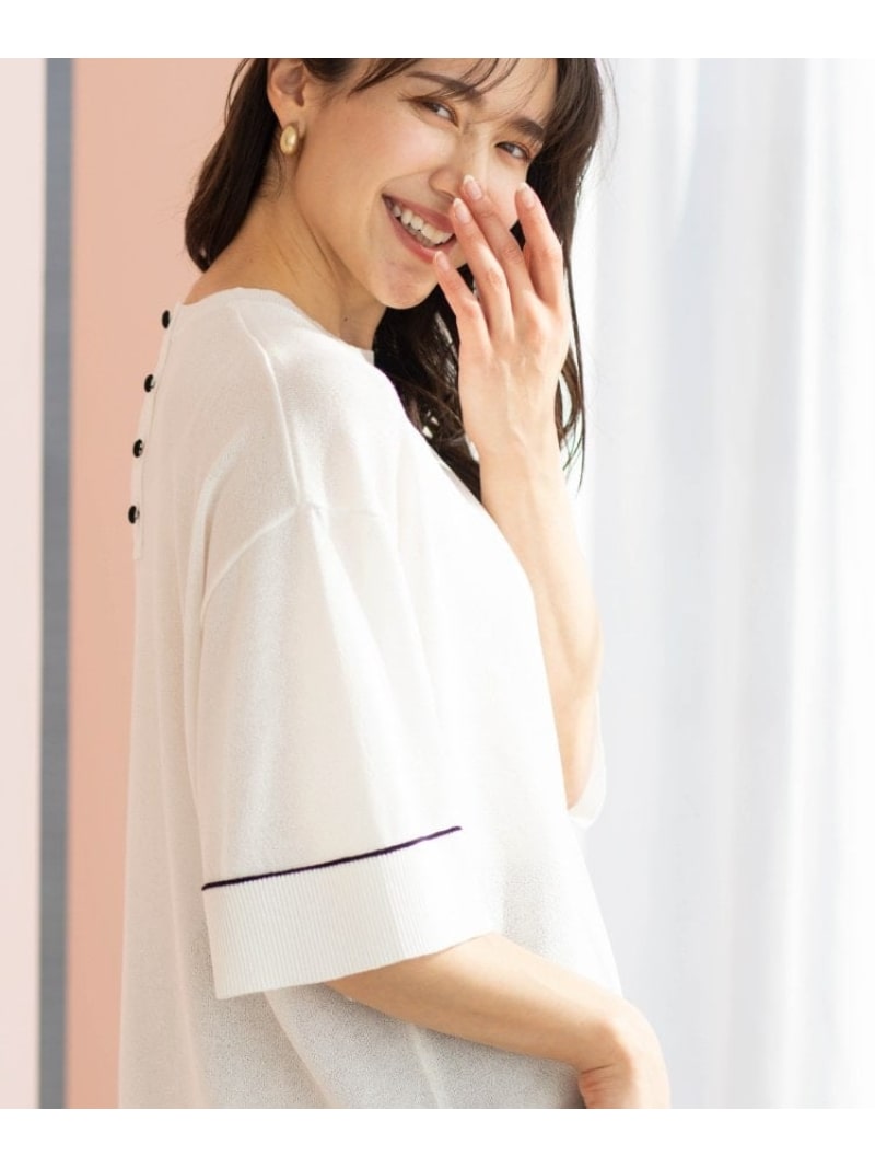 Rakuten - 【SALE／10%OFF】配色ラインニットTシャツ SHOO・LA・RUE シューラルー トップス ニット ブラック グレー ホワイト ブルー ピンク ブラウン【RBA_E】【送料無料】[Rakuten Fashion]