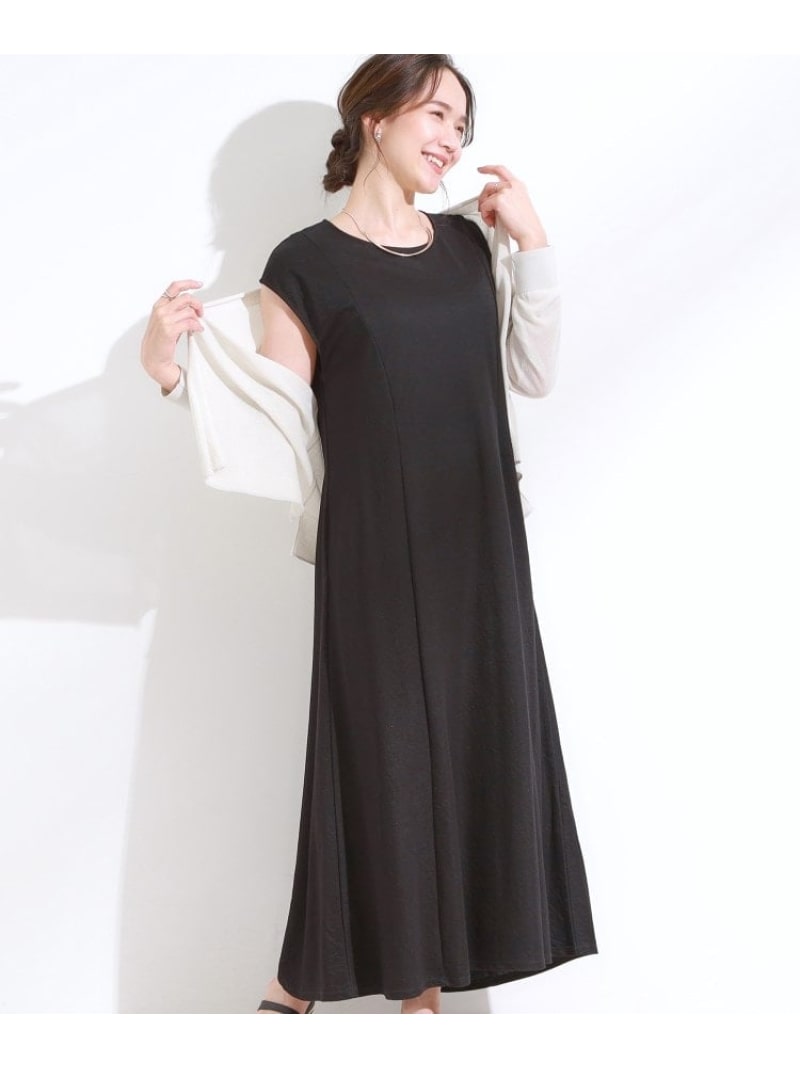 【SALE／45%OFF】【S-LL/ひんやり】切替ラインですっきりと 1枚で着られるロングワンピース SHOO・LA・RUE シューラルー ワンピース・ドレス その他のワンピース・ドレス ブラック ブルー イエロー【RBA_E】[Rakuten Fashion]のサムネイル