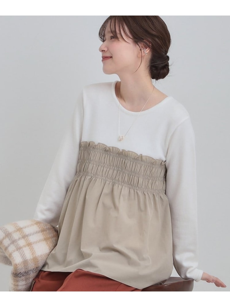 【SALE／30%OFF】【S-LL】ビスチェ風ドッキングトップス SHOO・LA・RUE シューラルー ワンピース・ドレス チュニック ホワイト グレー ブラック【RBA_E】[Rakuten Fashion]