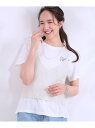 【SALE/30%OFF】【S-LL/2点セット】ラメニットキャミ&ロゴTシャツ SHOO・LA・RUE シューラルー トップス アンサンブル ブラック ホワイ...