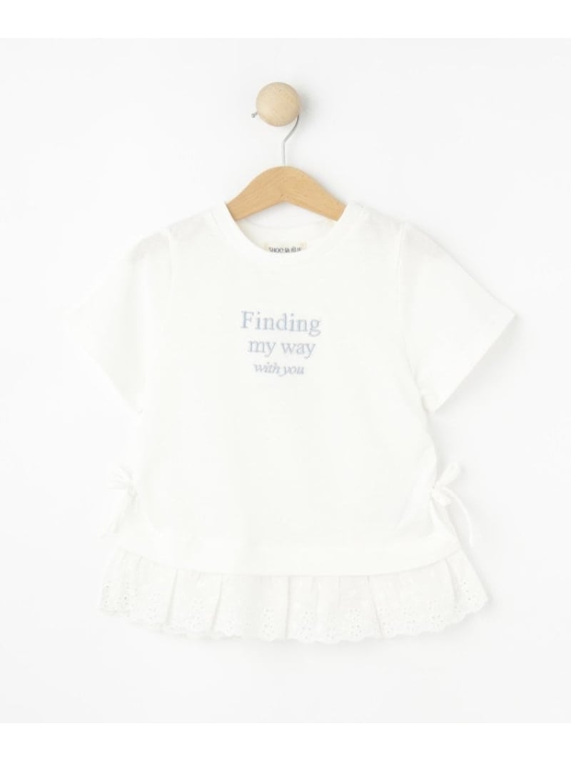 樂天商城 - 【110-150cm】レースデザインTシャツ SHOO・LA・RUE シューラルー トップス カットソー・Tシャツ ブルー ホワイト[Rakuten Fashion]