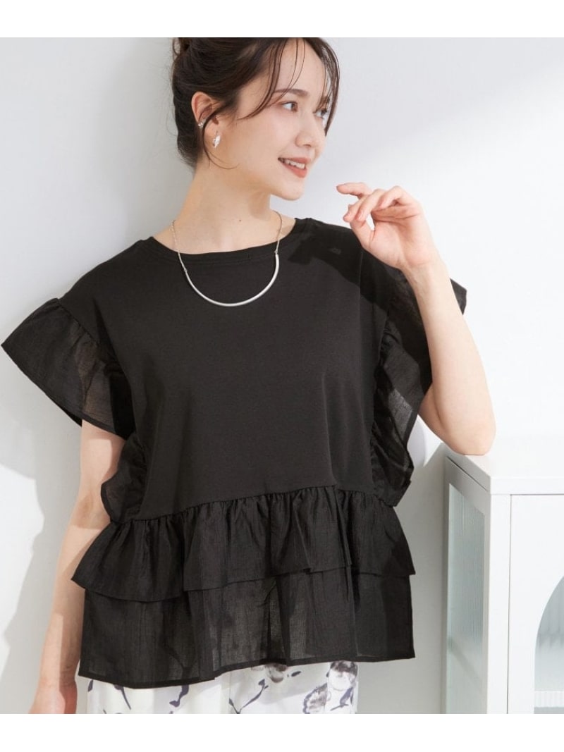 樂天商城 - 【S-LL/洗濯機可】着るだけで決まる 主役級フリルトップス SHOO・LA・RUE シューラルー トップス カットソー・Tシャツ ブラウン ブルー ブラック[Rakuten Fashion]