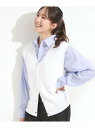 【SALE/30%OFF】【S-LL】ゴールドボタンが上品 大人のニットベスト SHOO・LA・RUE シューラルー トップス ベスト・ジレ ホワイト ブラック...
