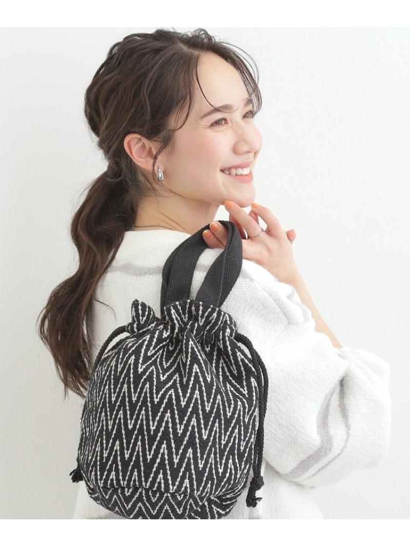 樂天商城 - 【SALE／5%OFF】【インド製】ジャカード巾着バッグ SHOO・LA・RUE シューラルー バッグ トートバッグ ピンク ベージュ イエロー ブラック【RBA_E】[Rakuten Fashion]