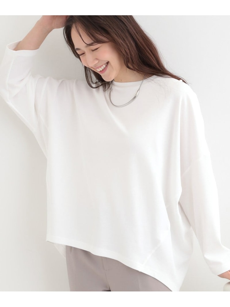 【SALE／10%OFF】【洗濯機可/UV/綿100%】体型カバーが叶う 七分袖ゆるトップス SHOO・LA・RUE シューラルー トップス カットソー・Tシャツ ピンク ブラウン グレー ホワイト【RBA_E】[Rakuten Fashion]