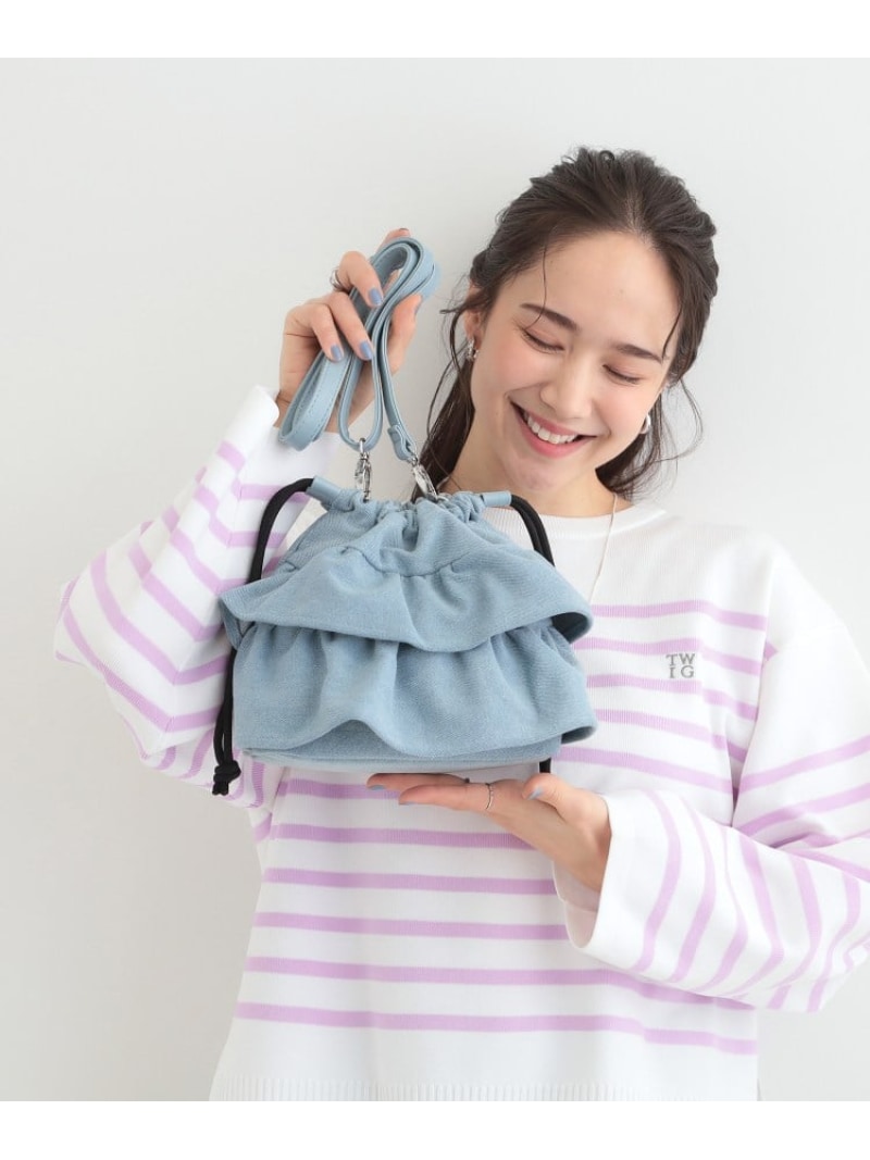 樂天商城 - 【SALE／15%OFF】デニム巾着ショルダーバッグ SHOO・LA・RUE シューラルー バッグ ショルダーバッグ ブルー【RBA_E】[Rakuten Fashion]