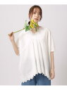 【SALE/30%OFF】【体型カバー/コットン100%】5分袖 スカラップレース刺繍ブラウス SHOO・LA・RUE シューラルー トップス シャツ・ブラウス...