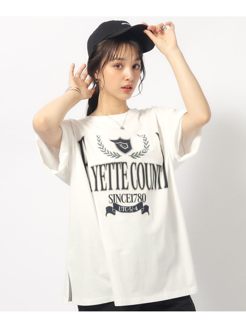 【SALE／20%OFF】ゆるっとが今年らしい プリントBIG Tシャツ SHOO・LA・RUE シューラルー トップス カットソー・Tシャツ ホワイト グレー ブラック ネイビー【RBA_E】[Rakuten Fashion]