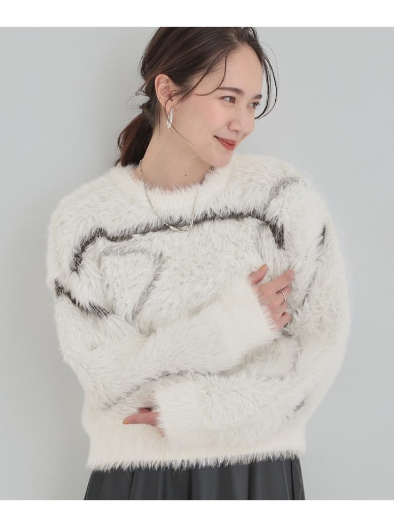 樂天商城 - 【SALE／20%OFF】【選べる4柄】ふわふわ ロングフェザーニット SHOO・LA・RUE シューラルー トップス ニット ホワイト ブラック グレー ベージュ オレンジ パープル グリーン ピンク【RBA_E】【送料無料】[Rakuten Fashion]
