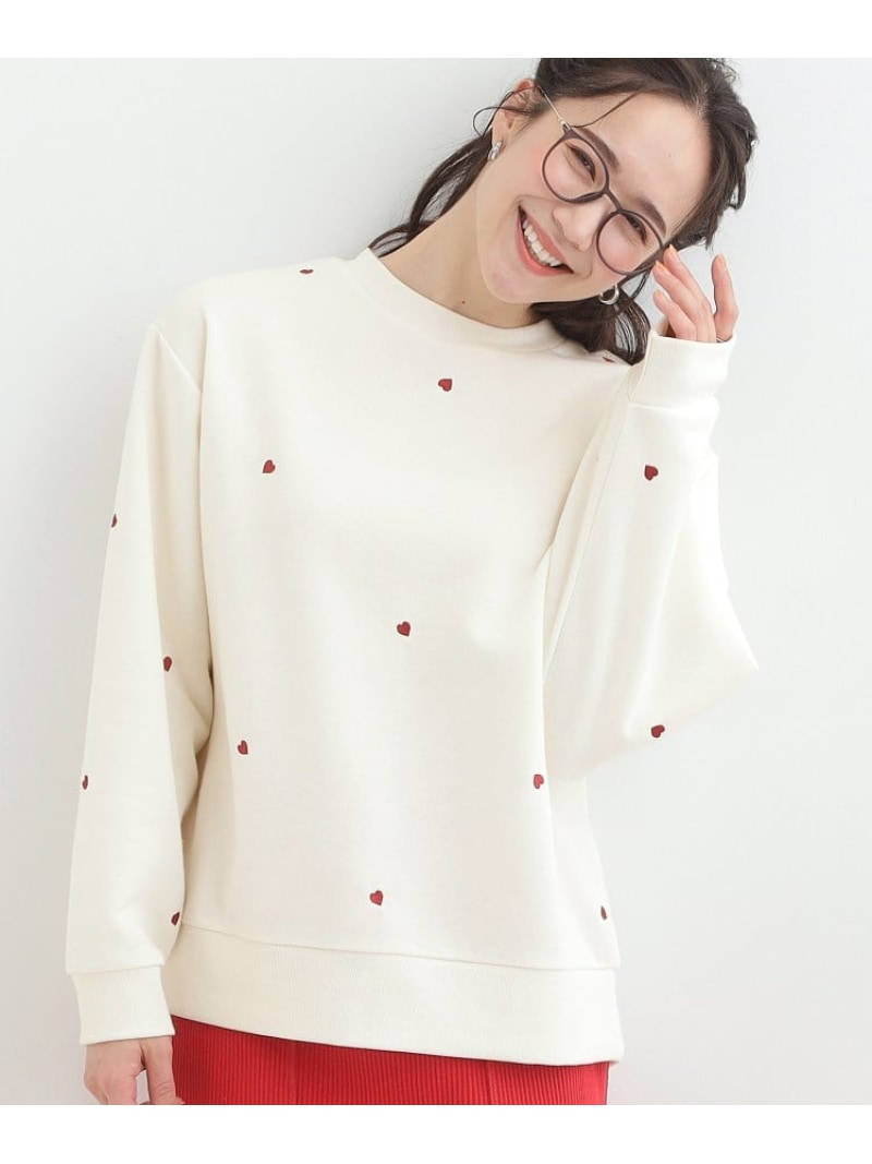 樂天商城 - 【SALE／30%OFF】【洗濯機可】小さめ刺繍で大人見え アソート裏起毛スウェット SHOO・LA・RUE シューラルー トップス スウェット・トレーナー グレー ホワイト ネイビー【RBA_E】[Rakuten Fashion]