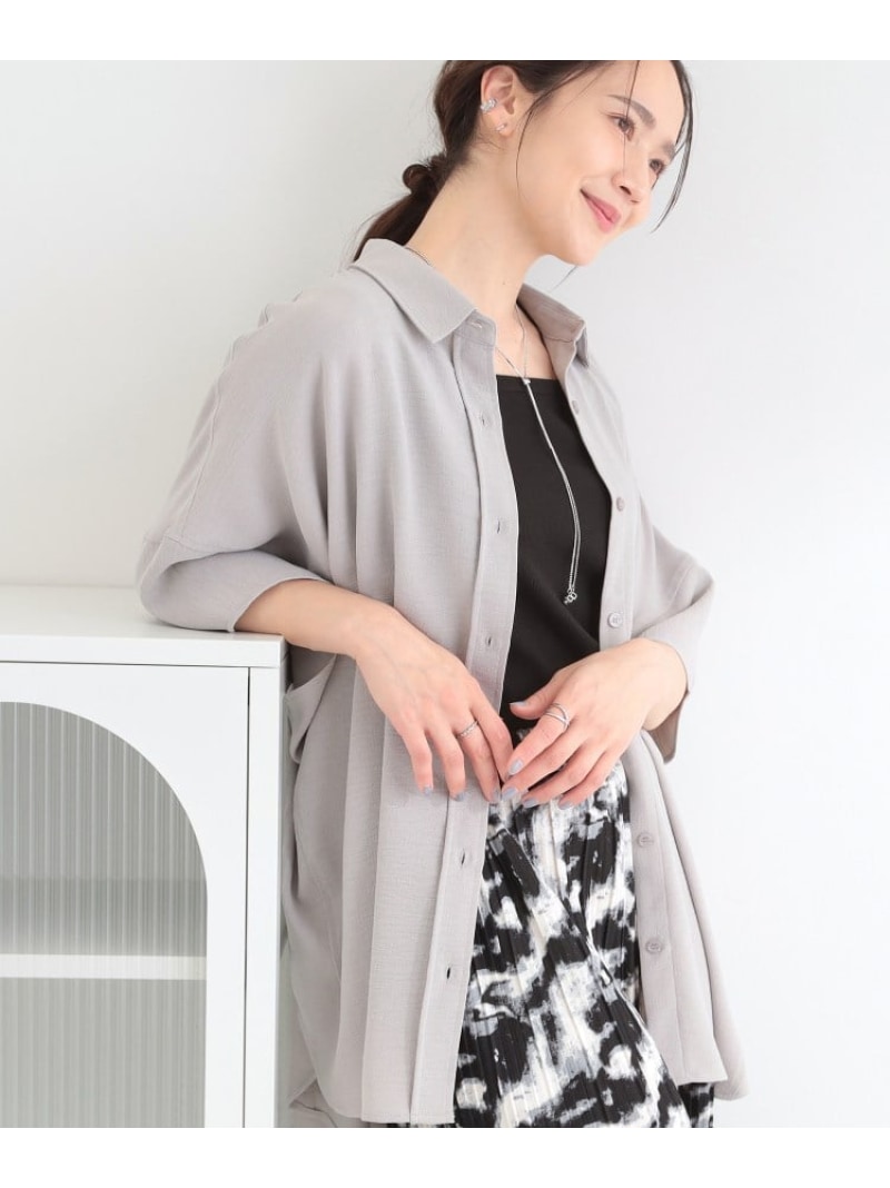 Rakuten - 【高レビュー/洗濯後しわになりにくい/体型カバー】きちんとゆるっと 大人の抜け感 ポンチョ風カラーシャツ SHOO・LA・RUE シューラルー トップス シャツ・ブラウス グレー ベージュ ブルー ネイビー イエロー グリーン[Rakuten Fashion]