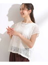 【SALE/10%OFF】【2点セット】刺繍レーストップス SHOO・LA・RUE シューラルー トップス アンサンブル ブラウン ホワイト ブラック【RBA_...