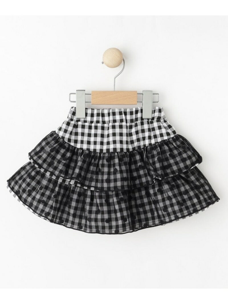 Rakuten - 【100-130cm】ギンガムティアードスカート SHOO・LA・RUE シューラルー スカート ミニスカート ブラック パープル[Rakuten Fashion]
