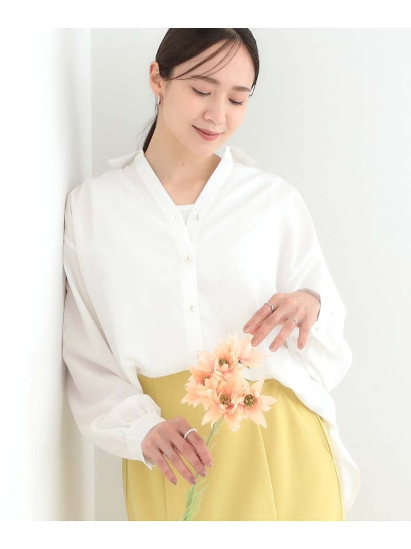 【SALE／30%OFF】【S-LL】後ろ姿も抜かりなく バックレースアップシャツ SHOO・LA・RUE シューラルー トップス シャツ・ブラウス ピンク ブルー ホワイト ベージュ【RBA_E】[Rakuten Fashion]