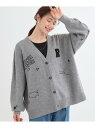 【SALE/10%OFF】【S-LL/体型カバー】刺繍アソート Vネック ゆるニットカーディガン SHOO・LA・RUE シューラルー トップス カーディガン ...