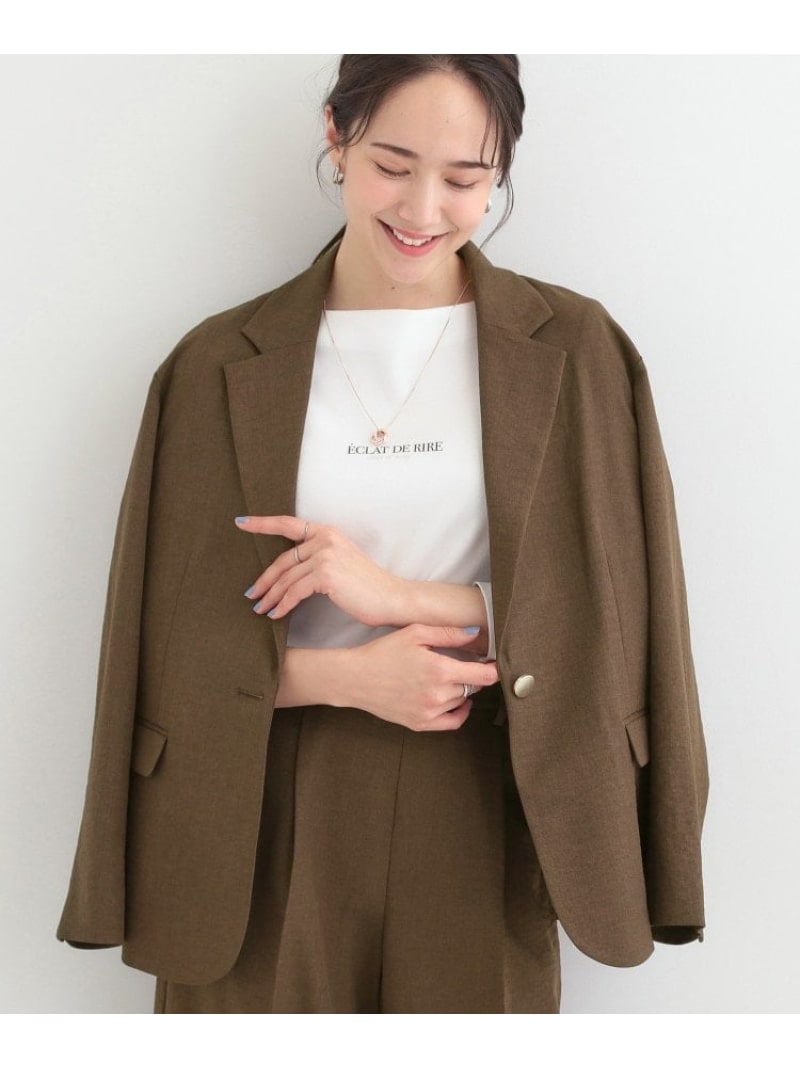 [SALE/20%OFF][S-LL/셋업 가능/이지 케어/UV]온도 오프에도 경쾌한 싱글 재킷 SHOO·LA·RUE 슈라루 재킷·아우터 테일러드 재킷·블레이저 네이비 베이지 브라운[RBA_E][무료우송][Rakuten Fashion