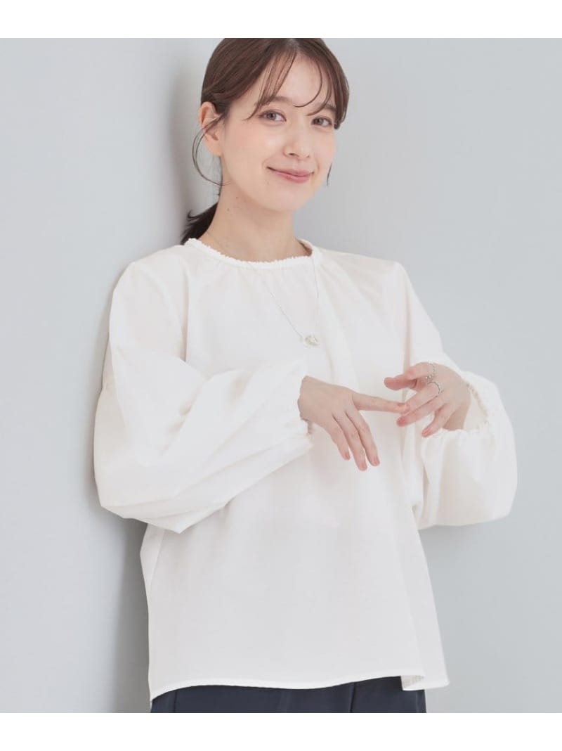 樂天商城 - 【SALE／25%OFF】【洗濯機可/S-LL】ふんわりとしたお袖が愛らしい ジレスタイルに合うブラウス SHOO・LA・RUE シューラルー トップス シャツ・ブラウス ブルー ホワイト【RBA_E】[Rakuten Fashion]
