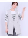 【SALE/10%OFF】【洗える/S-LL】洗濯後シワになりにくい 麻調ダブルベスト SHOO・LA・RUE シューラルー トップス ベスト・ジレ ブラック ...