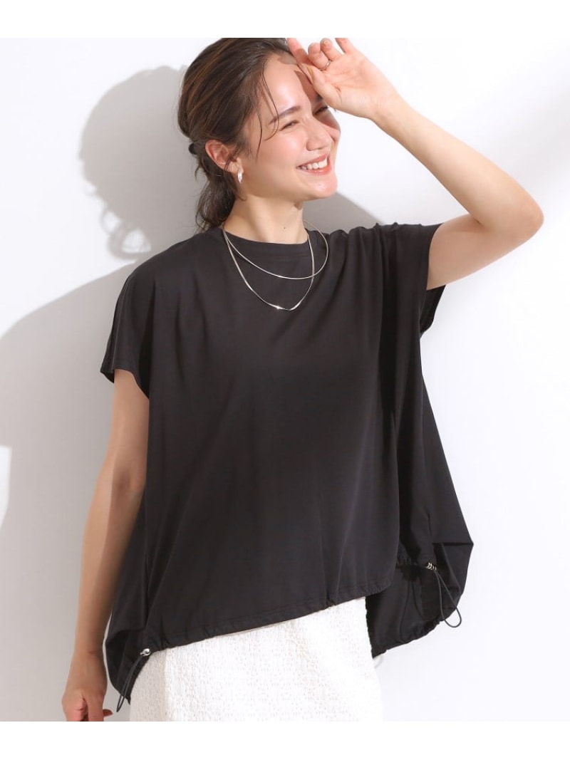 【SALE／60%OFF】【ひんやり】裾が絞れる フレンチスリーブトッ...(4)