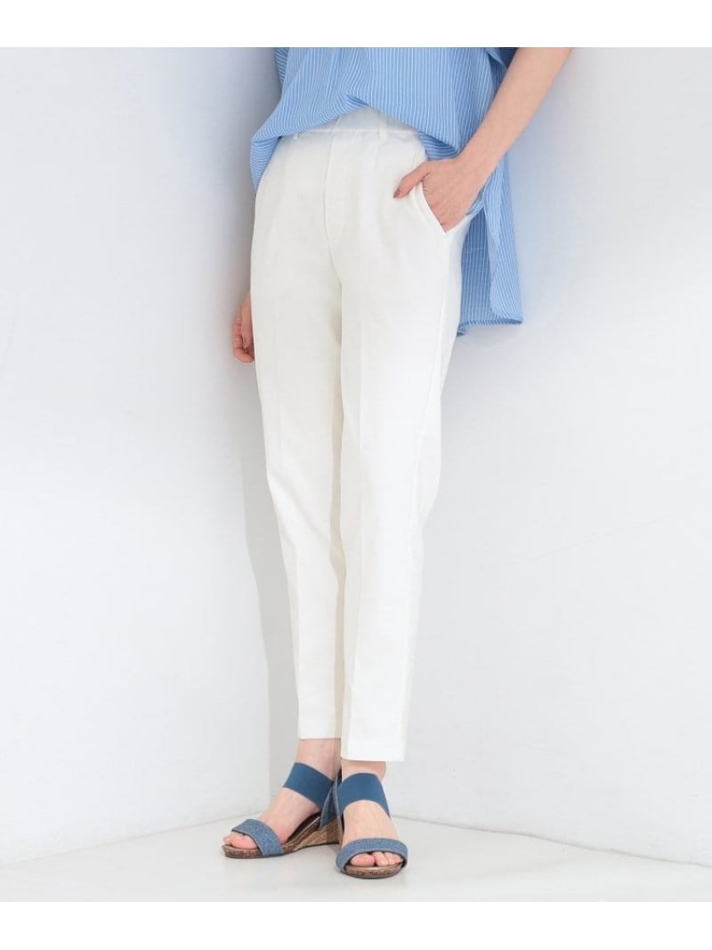 Rakuten - 【ひんやり/着丈が選べる/S-LL】脚のラインを拾いにくい ストレッチ スティックパンツ SHOO・LA・RUE シューラルー パンツ その他のパンツ ホワイト ブラック【送料無料】[Rakuten Fashion]