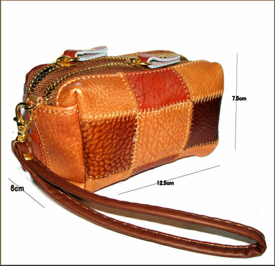 パッチワークデザイン ミニハンドバッグ/ダブルファスナー手提げバッグ/婦人用/ポーチ/カードケース/財布【送料無料】/サブバッグ/おしゃれ/飾り/かわいい