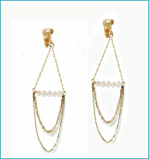 白真珠/パール　ロングイヤリング/イアリング/7cm/流行/大ぶり/ビッグ/long/タッセルチェーン/誕生石/ホワイトパール　揺れる/シンプル/ゆうパケット便【送料無料】