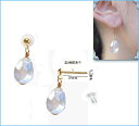 k18ピアス ドロップカット 透明水晶クォーツ 18金ポストタイプピアス