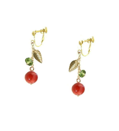 メール便送料無料赤珊瑚イヤリングレ...