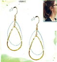 ダブルドロップリング k18 ピアス 大振り しずく 18k ゴールド18金 フックピアス シンプル/人気 揺れる ロングピアス おしゃれ レディース 女性 か...